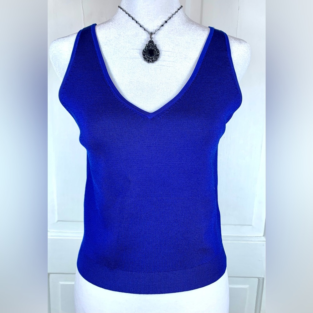 J.Crew Fitted V-neck sweater-tank in soft rayon blend - NWT - Blue